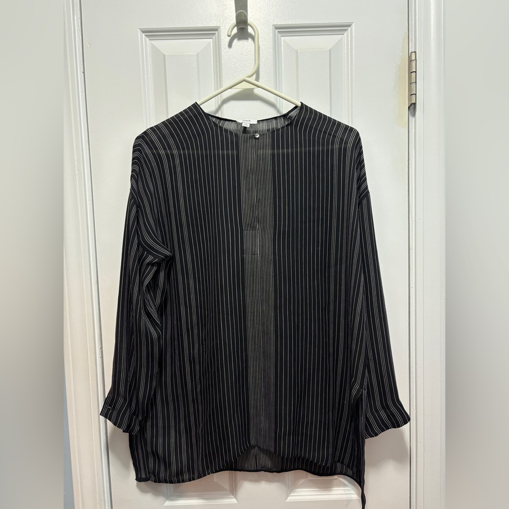 Vince Women's Striped Sheer Tunic Size 4